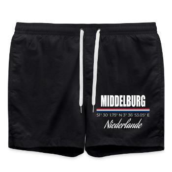 Middelburg - Badeshorts - Schwarz - Vorne - AI Model Male 185 light (185cm)