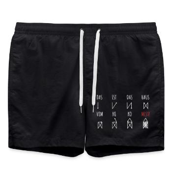 Voici la maison de Saint Nicolas | Erreurs absurdes - Short de bain - noir - Devant - AI Model Male 185 light (185cm)