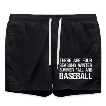 Es gibt vier Jahreszeiten: Winter, Sommer, Herbst und - Badeshorts - Schwarz - Vorne - AI Model Male 185 light (185cm)