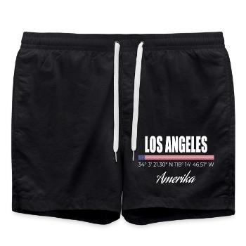 Los Angeles - Short de bain - noir - Devant - AI Model Male 185 light (185cm)