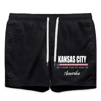 Kansas City - Short de bain - noir - Devant - AI Model Male 185 light (185cm)