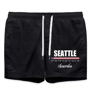 Seattle - Short de bain - noir - Devant - AI Model Male 185 light (185cm)
