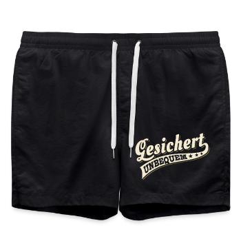 Lettrage vintage fixé Inconfortable - Short de bain - noir - Devant - AI Model Male 185 light (185cm)