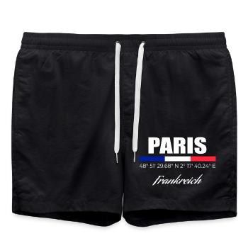 Paris - Badeshorts - Schwarz - Vorne - AI Model Male 185 light (185cm)