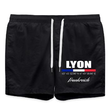 Lyon - Short de bain - noir - Devant - AI Model Male 185 light (185cm)