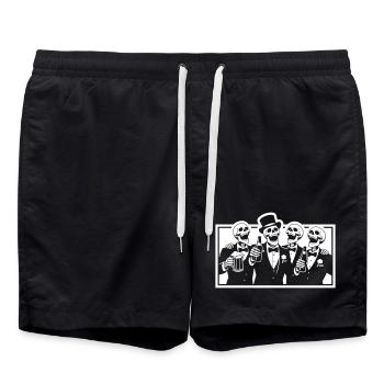 Team Groom Bachelor Skeleton - Swim Trunks - black - Front - AI Model Male 185 light (185cm)