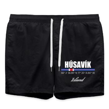 Húsavík  - Badeshorts - Schwarz - Vorne - AI Model Male 185 light (185cm)