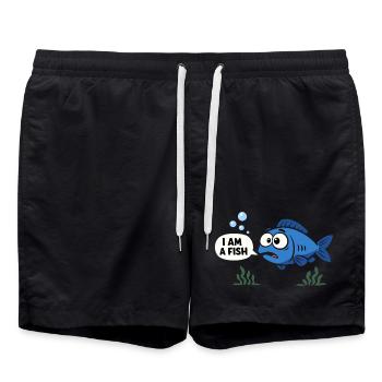 Costume de poisson bleu Carnaval des animaux marins Carnaval - Short de bain - noir - Devant - AI Model Male 185 light (185cm)