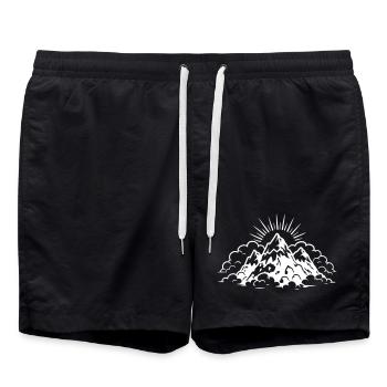 Icône du paysage montagneux - Short de bain - noir - Devant - AI Model Male 185 light (185cm)