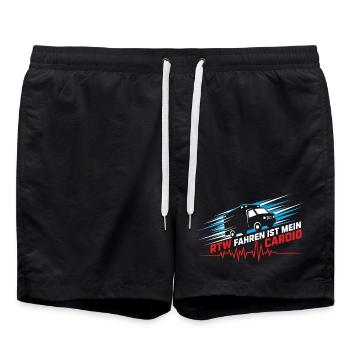 RTW Ambulance Ambulance Rescue Service Paramedic - Short de bain - noir - Devant - AI Model Male 185 light (185cm)