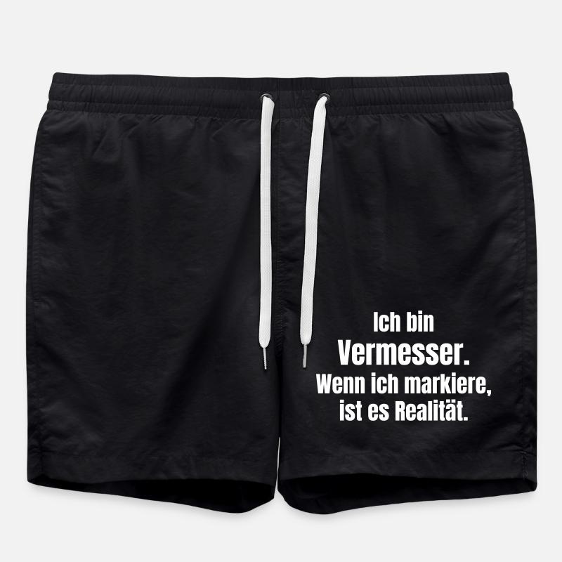 Vermesser: Markierung ist Realität - Badeshorts - Schwarz