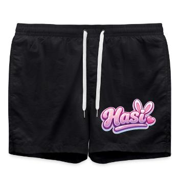 Lettrage Hasl Heart Glam rose - Short de bain - noir - Devant - AI Model Male 185 light (185cm)