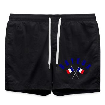 Embleme der französischen Flaggen von Bayeux Crossed - Badeshorts - Schwarz - Vorne - AI Model Male 185 light (185cm)
