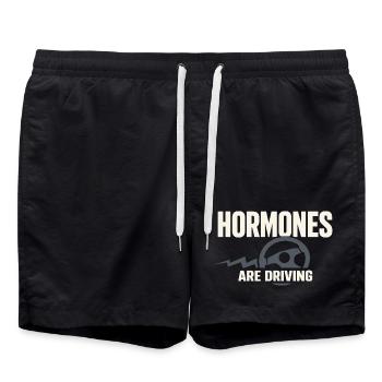 Périménopause Humour Périménopause - Short de bain - noir - Devant - AI Model Male 185 light (185cm)