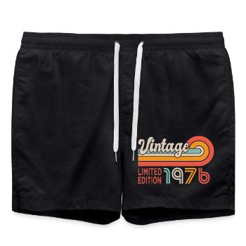 1976 Anniversary 1976 50 Years - Swim Trunks - black - Front - AI Model Male 185 light (185cm)
