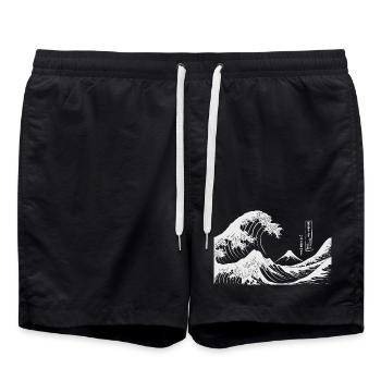 Great Wave Kanagawa Japanese Art - Swim Trunks - black - Front - AI Model Male 185 light (185cm)