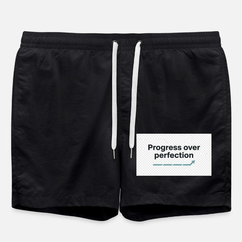 Typography_design_text_progress_over_perfectio - Short de bain - noir