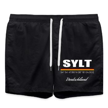 Sylt - Badeshorts - Schwarz - Vorne - AI Model Male 185 light (185cm)