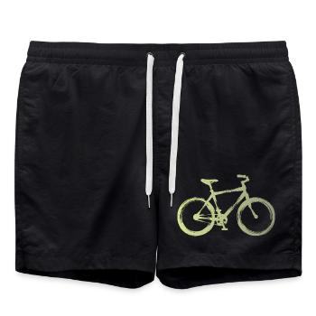 Watercolor Bike: Urban Ride - Swim Trunks - black - Front - AI Model Male 185 light (185cm)