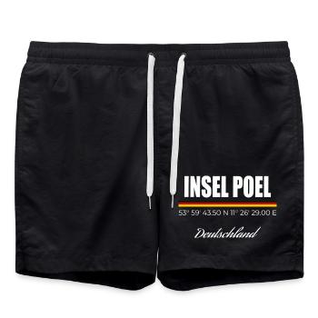 Insel Poel - Badeshorts - Schwarz - Vorne - AI Model Male 185 light (185cm)