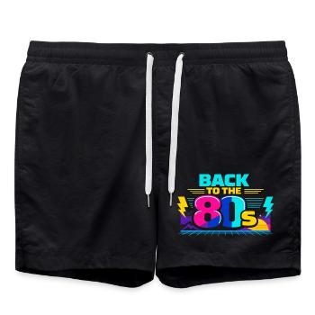 Back to the 80s Neon - Swim Trunks - black - Front - AI Model Male 185 light (185cm)