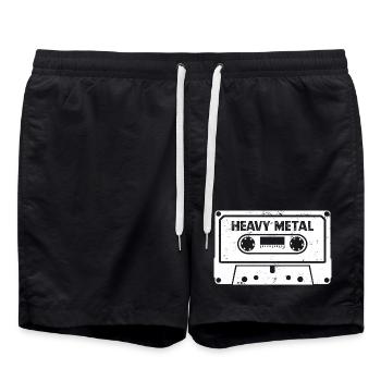Cassette Heavy Metal Retro - Swim Trunks - black - Front - AI Model Male 185 light (185cm)