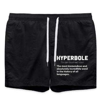 Hyperbole Définition drôle Professeur d’anglais Écrivain - Short de bain - noir - Devant - AI Model Male 185 light (185cm)