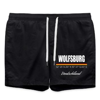 Wolfsburg - Badeshorts - Schwarz - Vorne - AI Model Male 185 light (185cm)