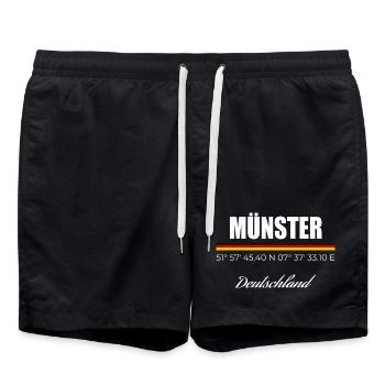 Münster - Badeshorts - Schwarz - Vorne - AI Model Male 185 light (185cm)