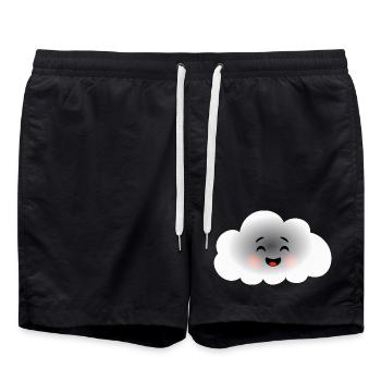 Happy Cloud - Swim Trunks - black - Front - AI Model Male 185 light (185cm)