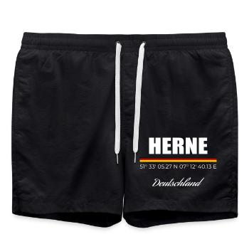 Herne - Badeshorts - Schwarz - Vorne - AI Model Male 185 light (185cm)
