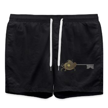 Ornate Rococo Key - Swim Trunks - black - Front - AI Model Male 185 light (185cm)