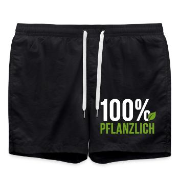 100% Pflanzlich - Vegan Geschenkidee - Badeshorts - Schwarz - Vorne - AI Model Male 185 light (185cm)