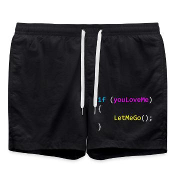 if (youLoveMe) { LetMeGo(); } C# Code - Badeshorts - Schwarz - Vorne - AI Model Male 185 light (185cm)