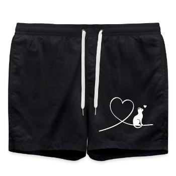 Chat - Short de bain - noir - Devant - AI Model Male 185 light (185cm)