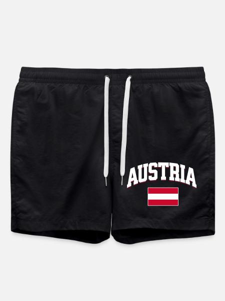 Austria Football Lover Retro Sports Design - Swim Trunks - black