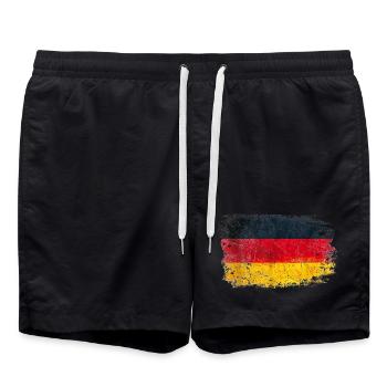Grunge German Flag - Swim Trunks - black - Front - AI Model Male 185 light (185cm)