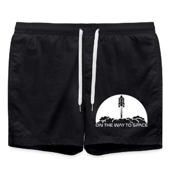 Start unter weißer Sonne - Badeshorts - Schwarz - Vorne - AI Model Male 185 light (185cm)