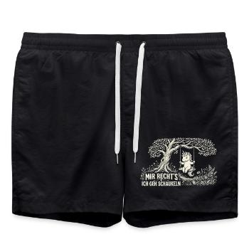 Mir reichts ich GEH schaukeln Lustiges Einhorn - Badeshorts - Schwarz - Vorne - AI Model Male 185 light (185cm)