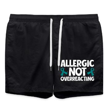 Allergisch - Nicht überreagierend - Anaphylaxie - Badeshorts - Schwarz - Vorne - AI Model Male 185 light (185cm)