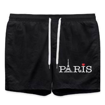 Pariser Liebe - Badeshorts - Schwarz - Vorne - AI Model Male 185 light (185cm)