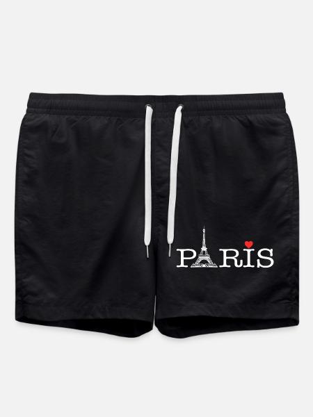 Pariser Liebe - Badeshorts - Schwarz