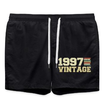 1997 Birthday Gift 1997 Vintage 1997 Gift - Swim Trunks - black - Front - AI Model Male 185 light (185cm)