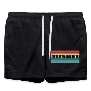Barcelone : Cadeau et souvenir parfaits - Short de bain - noir - Devant - AI Model Male 185 light (185cm)