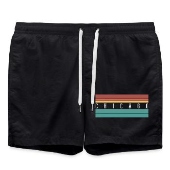 Chicago: Perfect Gift & Souvenir - Swim Trunks - black - Front - AI Model Male 185 light (185cm)