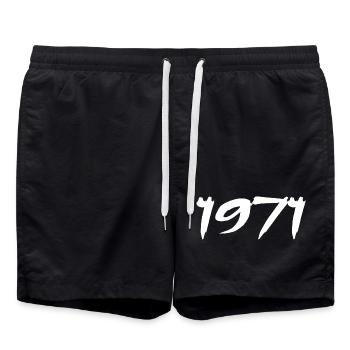 1971 54th Anniversary Gift 1971 Retro 1971 - Swim Trunks - black - Front - AI Model Male 185 light (185cm)