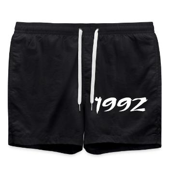 1992 33rd Anniversary Gift 1992 Retro 1992 - Swim Trunks - black - Front - AI Model Male 185 light (185cm)