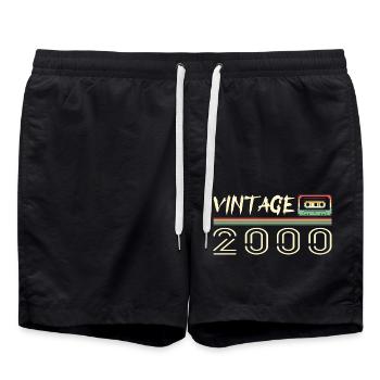 2000 Original 2000 Retro Geburtstagsgeschenk 2000 - Badeshorts - Schwarz - Vorne - AI Model Male 185 light (185cm)