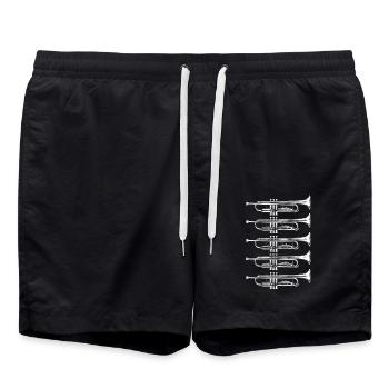 Trompeten - Badeshorts - Schwarz - Vorne - AI Model Male 185 light (185cm)