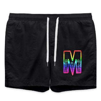 regenbogen m - Badeshorts - Schwarz - Vorne - AI Model Male 185 light (185cm)